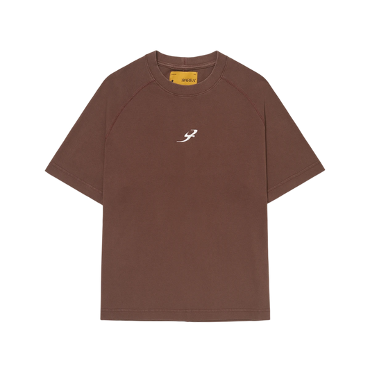 Camiseta Raglan "B Garça" Estonada Marrom - BARRA