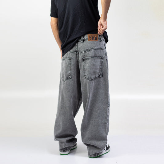 Storm Grey Baggy Jeans - TANABASE