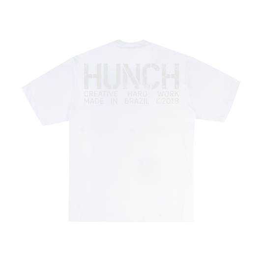 T-Shirt Overlap Logo White - HUNCH