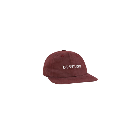 Logo Washed 6-Panel in Burgundy - Disturb LTDA