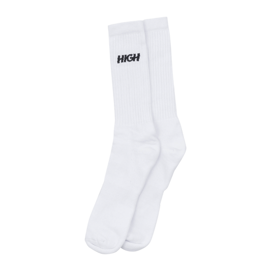 Long Socks Logo White - High