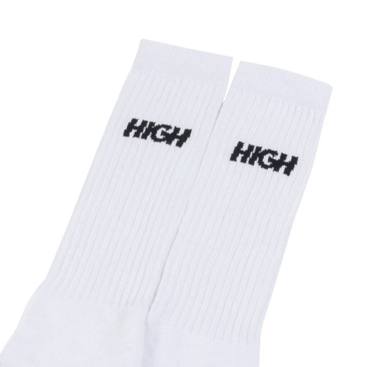 Long Socks Logo White - High