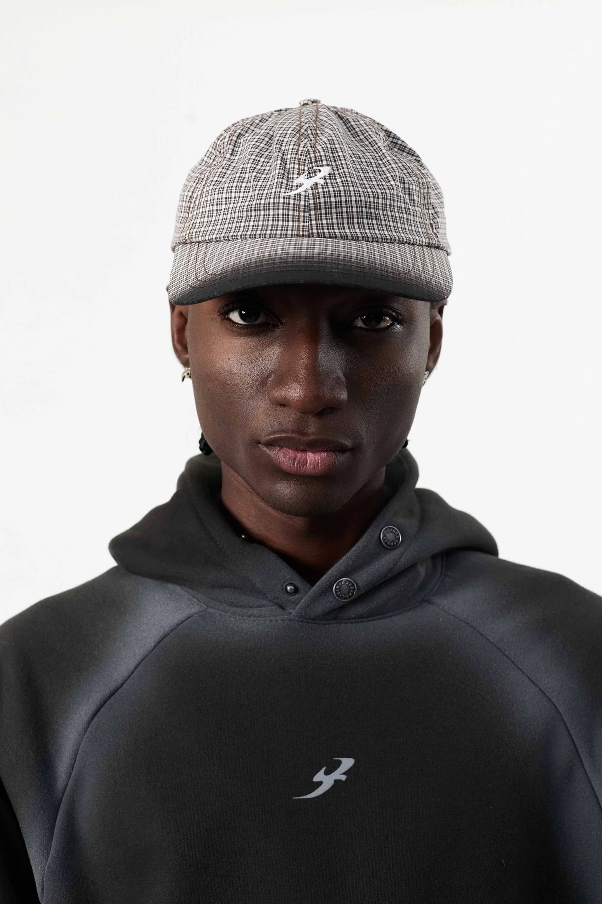 Boné Six Panel "Jateado" Xadrez