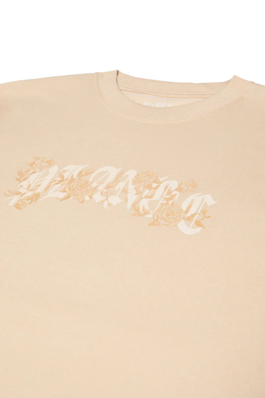 Camiseta "Climbing Roses" Bege - Plano C