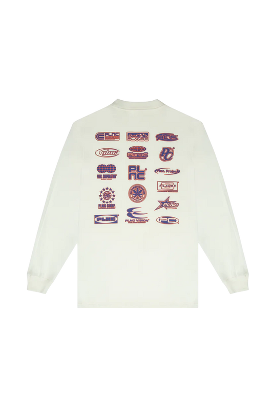 Camiseta Long Sleeve "Logos" Offwhite - Plano C