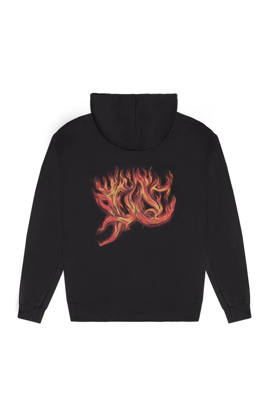 Hoodie "Flames" Black - Plano C