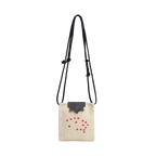 Bolsa Lateral em Crochê e Couro Off White - Feito à Mão