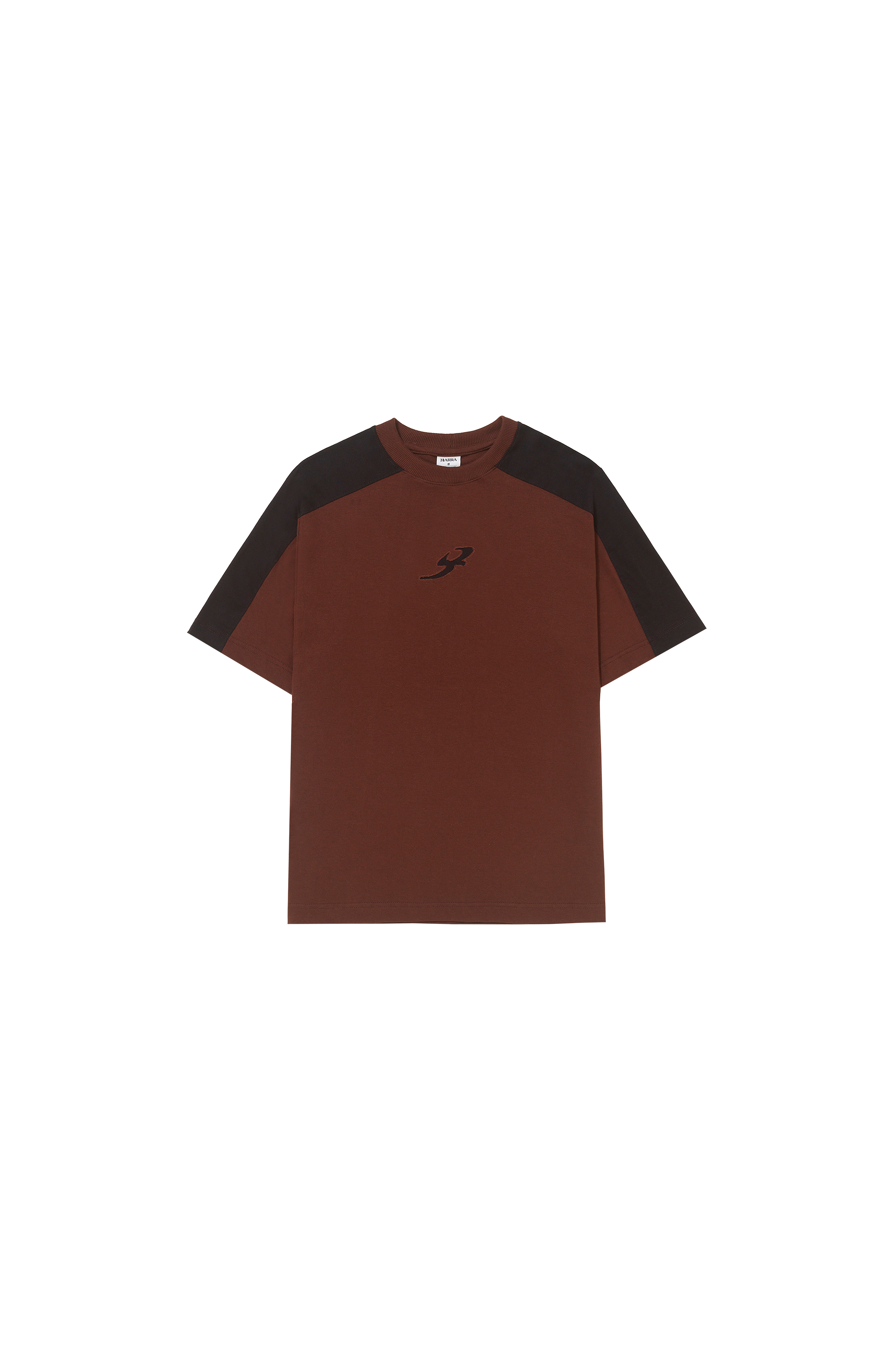 Camiseta Recortada "B Garça" Marrom - BARRA