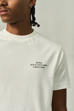 Camiseta "Barra Ateliê Estêncil" Off White - BARRA