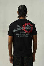 Camiseta "Barra Ateliê Estêncil" Preta - BARRA