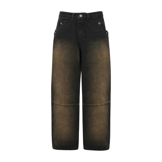 Calça Jeans "Coração" Preta - Barra Crew
