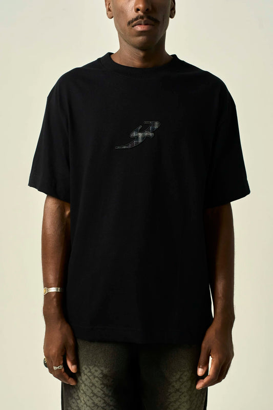 Camisa "B Garça Textura" Preta - Barra