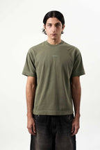 Camiseta "Barra Logo" Verde Estonada