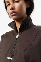 Agasalho Quarterzip "Barra Logo" Marrom