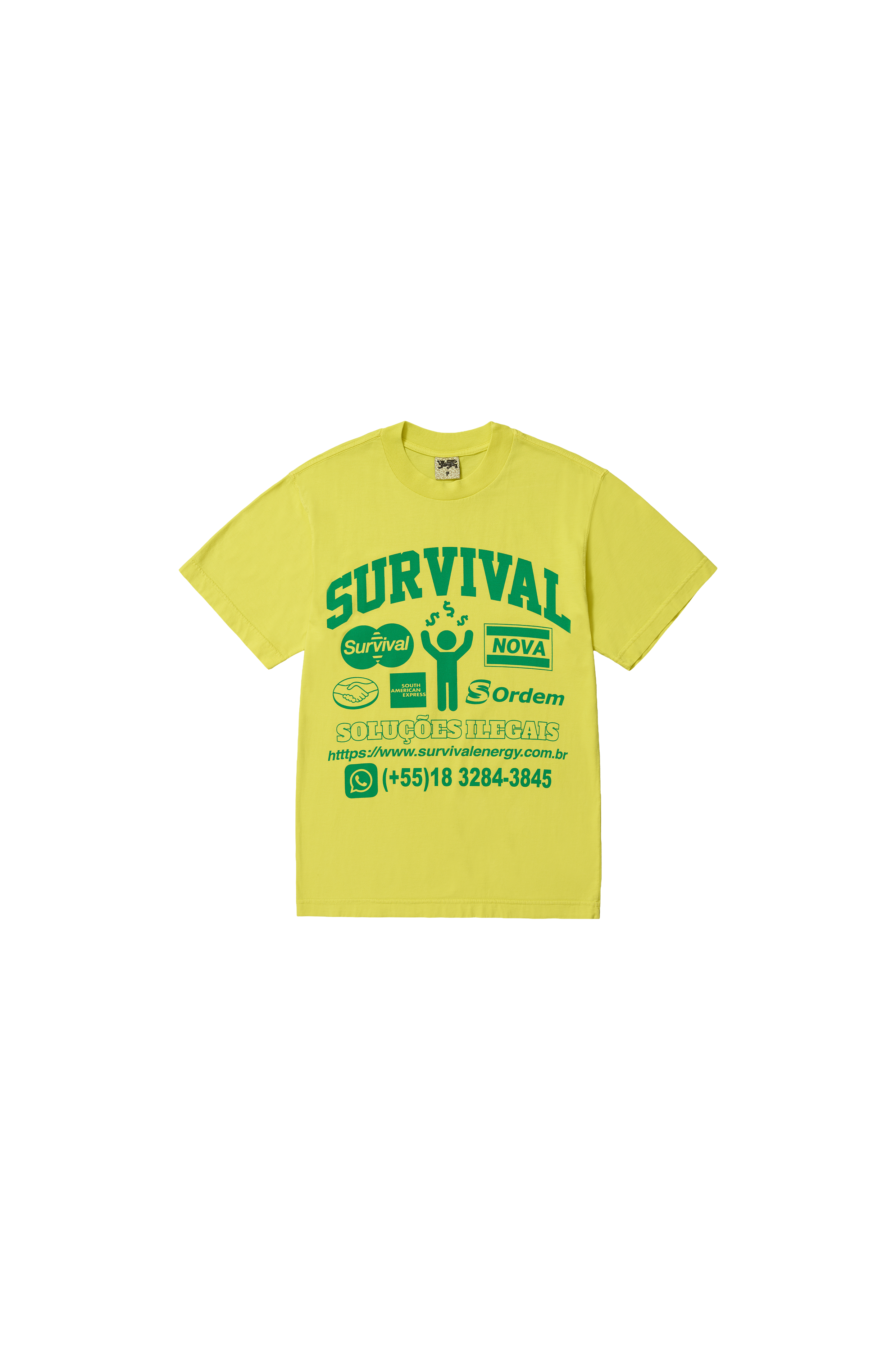 Camiseta Soluções ilegais Amarela - SURVIVAL ENERGY