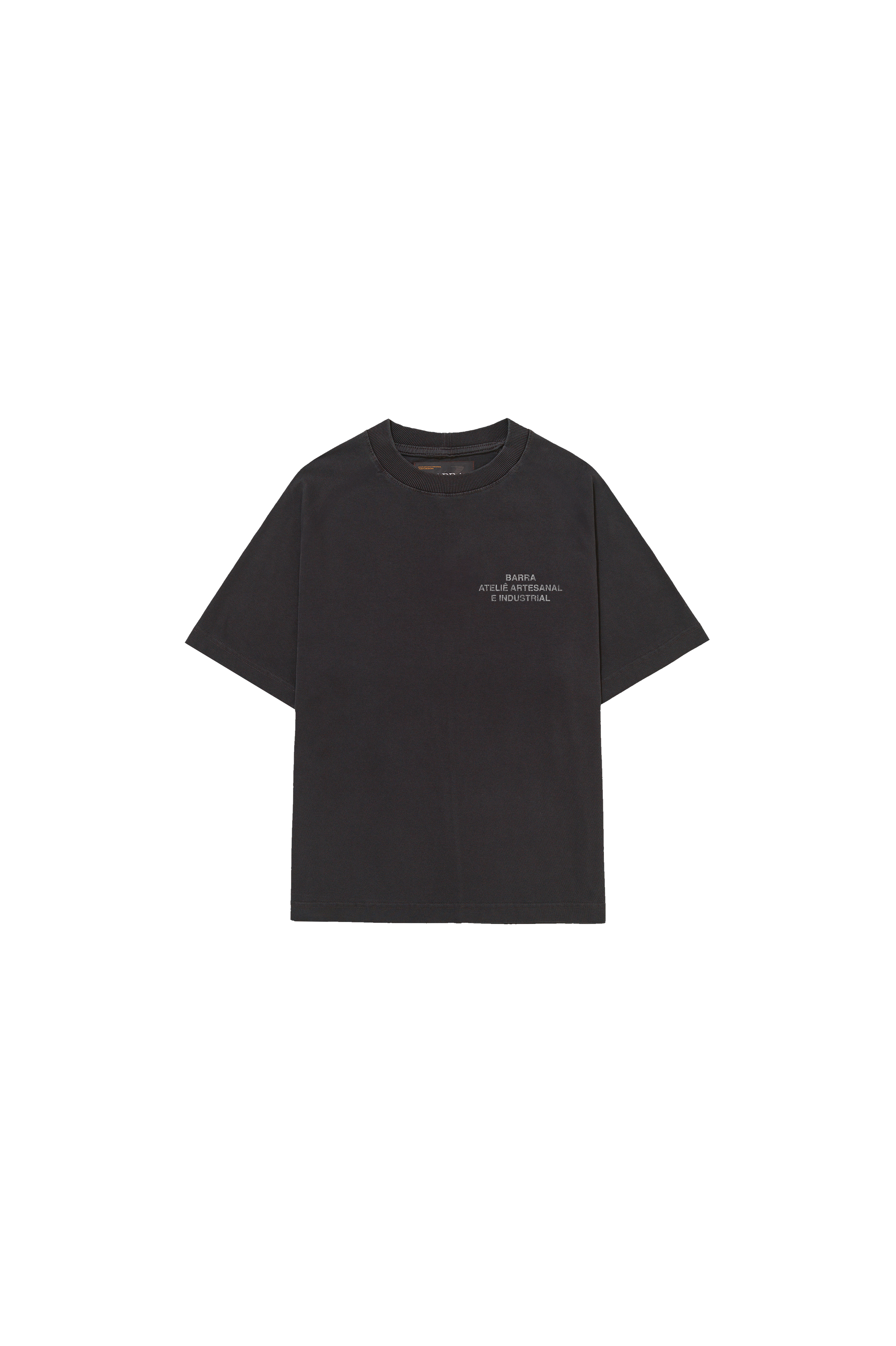 Camiseta "Assinatura Ateliê" Preta Estonada - BARRA