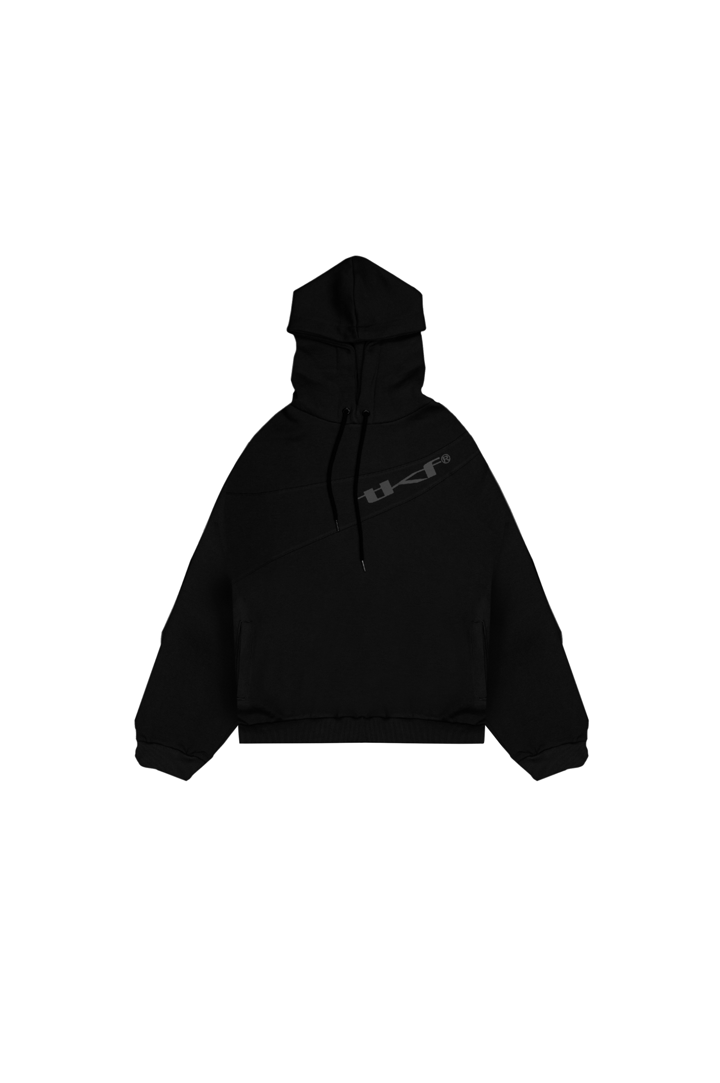 Double Layer Black Hoodie