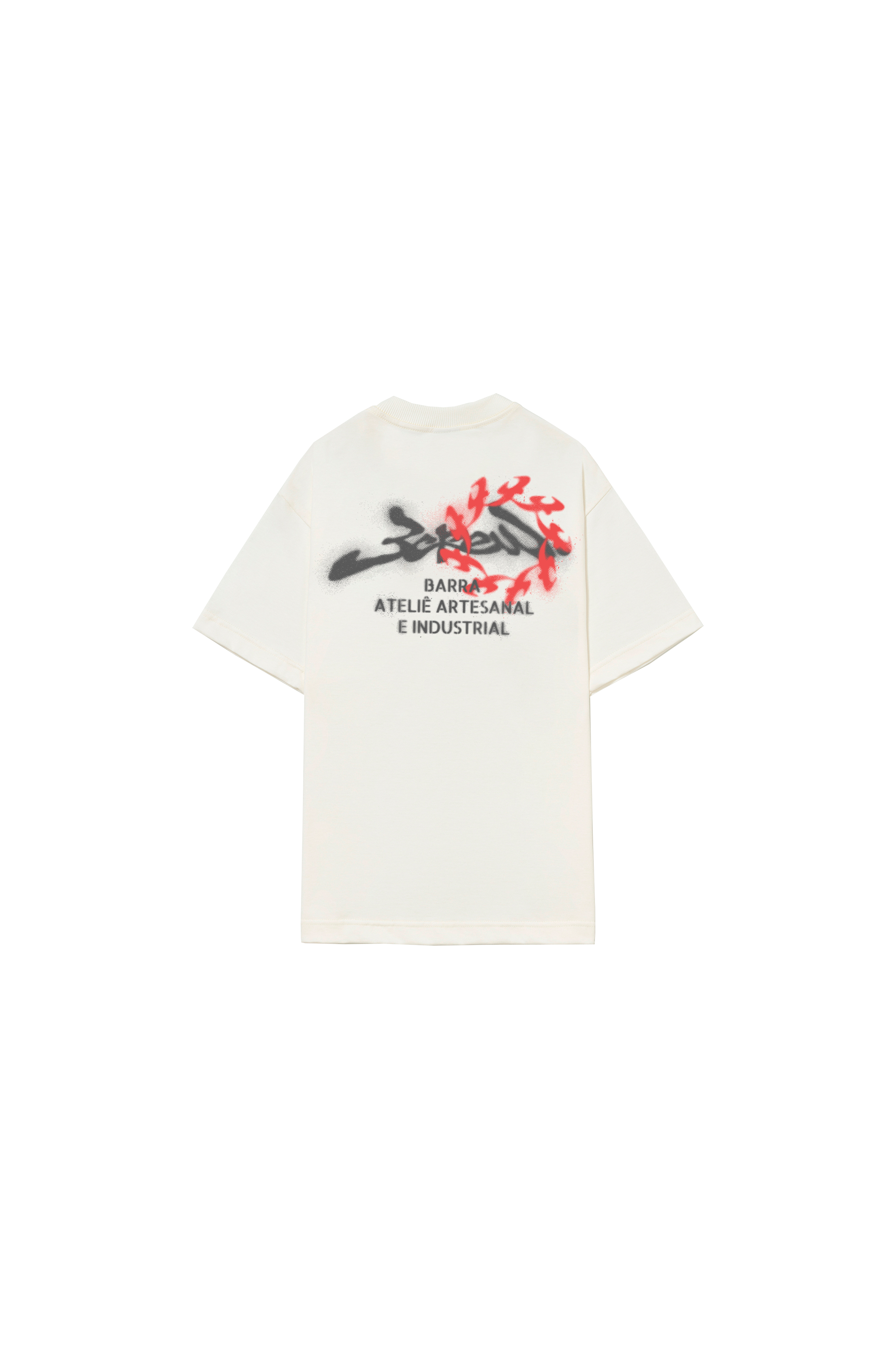 Camiseta "Barra Ateliê Estêncil" Off White - BARRA