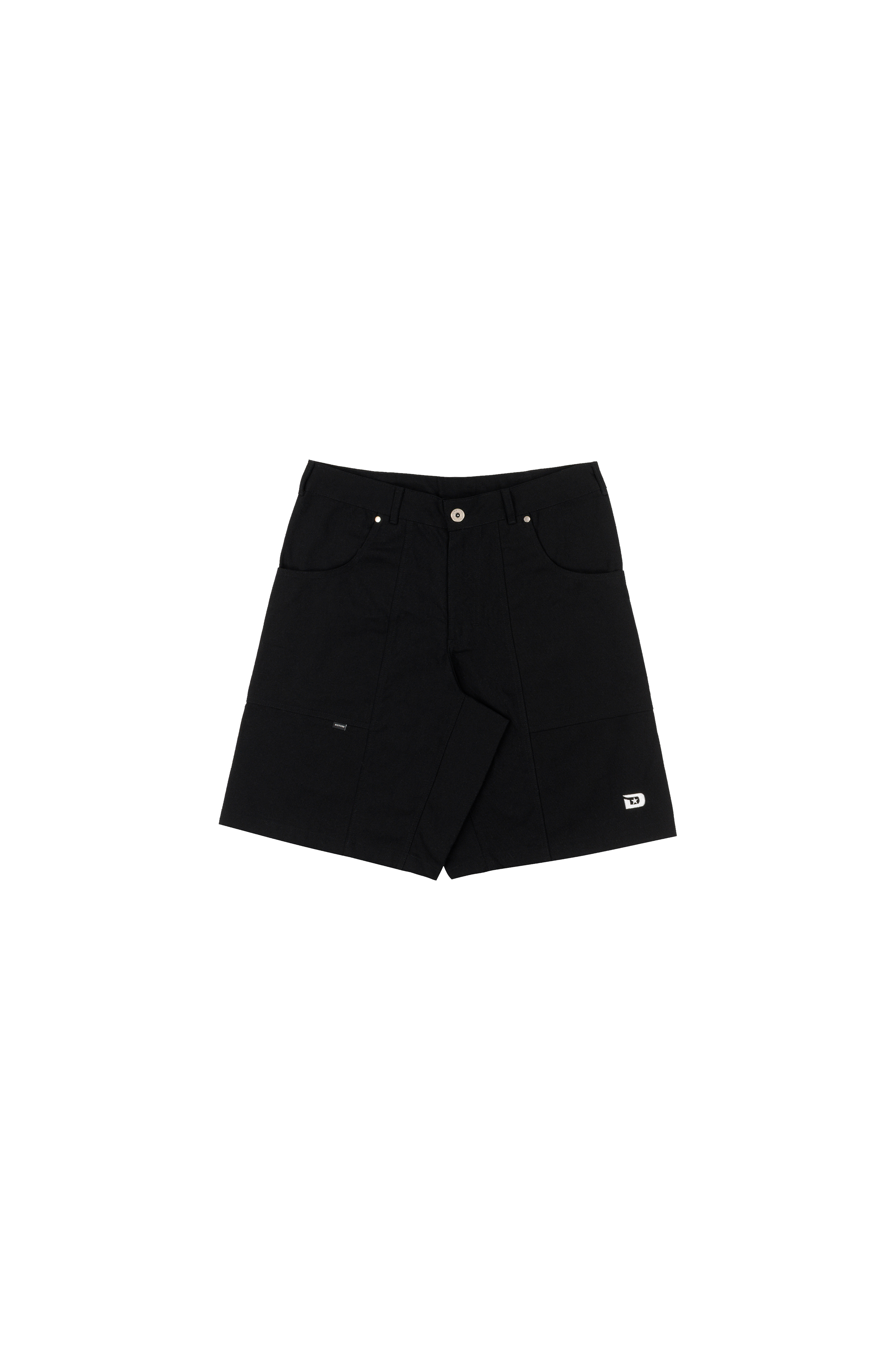 Wide Twill Shorts in Black - DISTURB LTDA