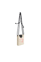 Bolsa Lateral em Crochê e Couro Off White - Feito à Mão