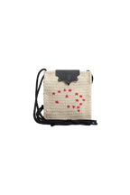Bolsa Lateral em Crochê e Couro Off White - Feito à Mão