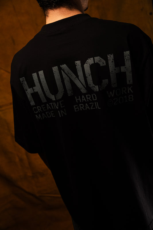T-Shirt Overlap Logo Black - HUNCH
