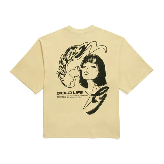 Camiseta Boxy Smoke Girl - Gold Life