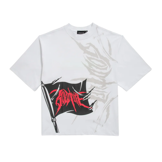 Camiseta Boxy Black Flag White - Gold Life
