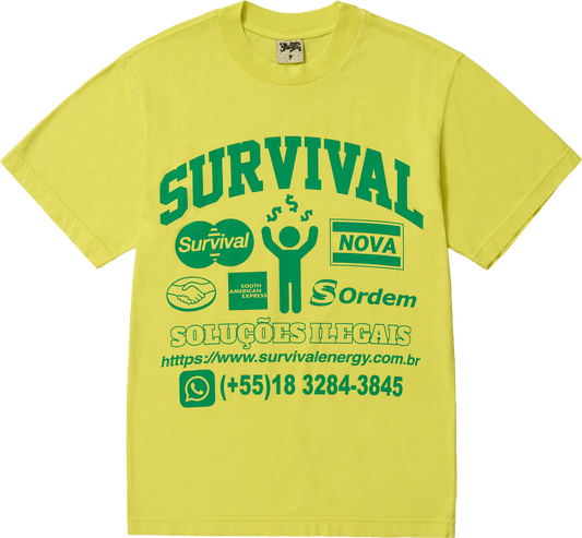 Camiseta Soluções ilegais Amarela - SURVIVAL ENERGY