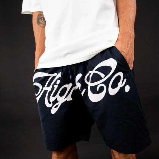 Shorts Script Navy - High