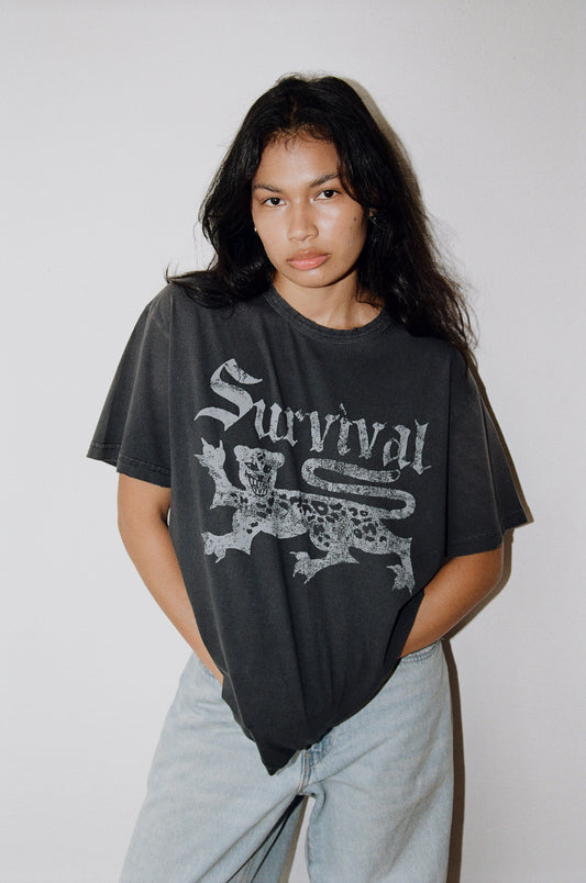 Camiseta Logo Destroyed Chumbo - SURVIVAL ENERGY