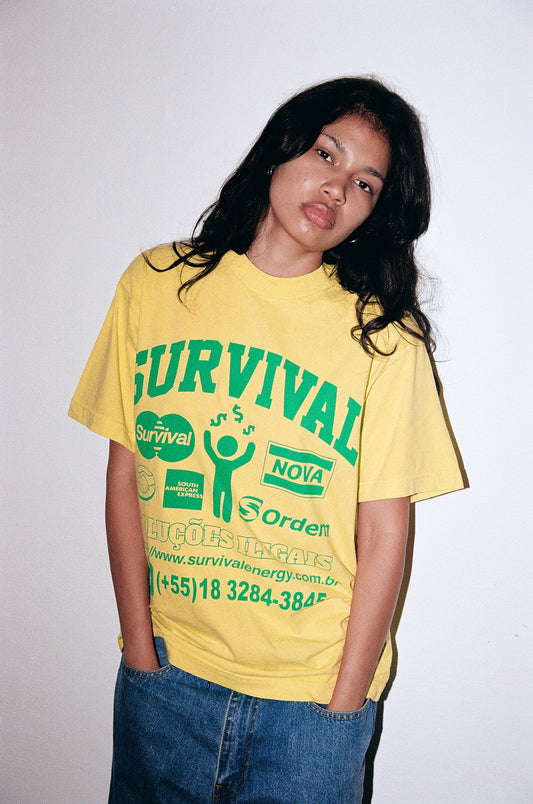 Camiseta Soluções ilegais Amarela - SURVIVAL ENERGY