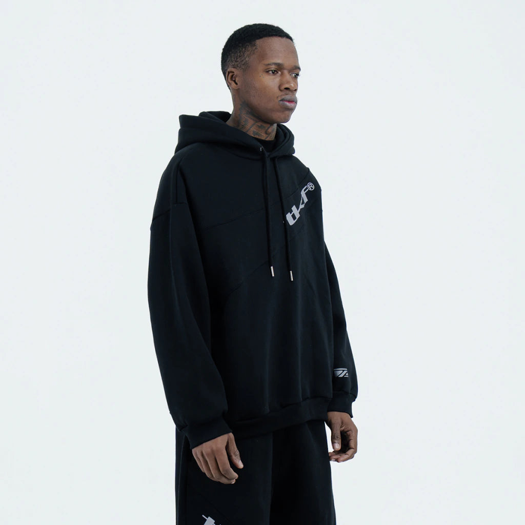 Double Layer Black Hoodie