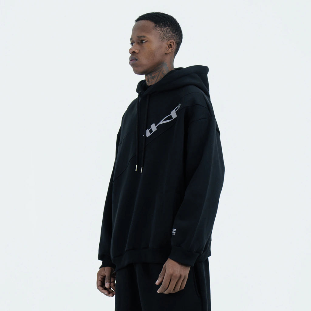 Double Layer Black Hoodie