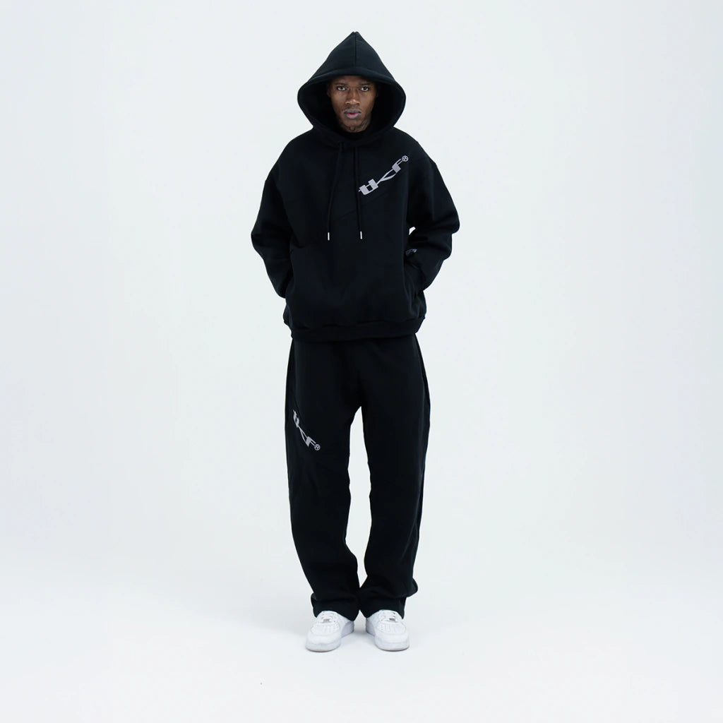 Double Layer Black Hoodie