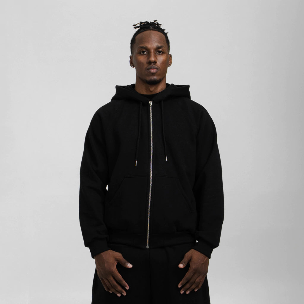 Essential Black Zip Hoodie - QUIET