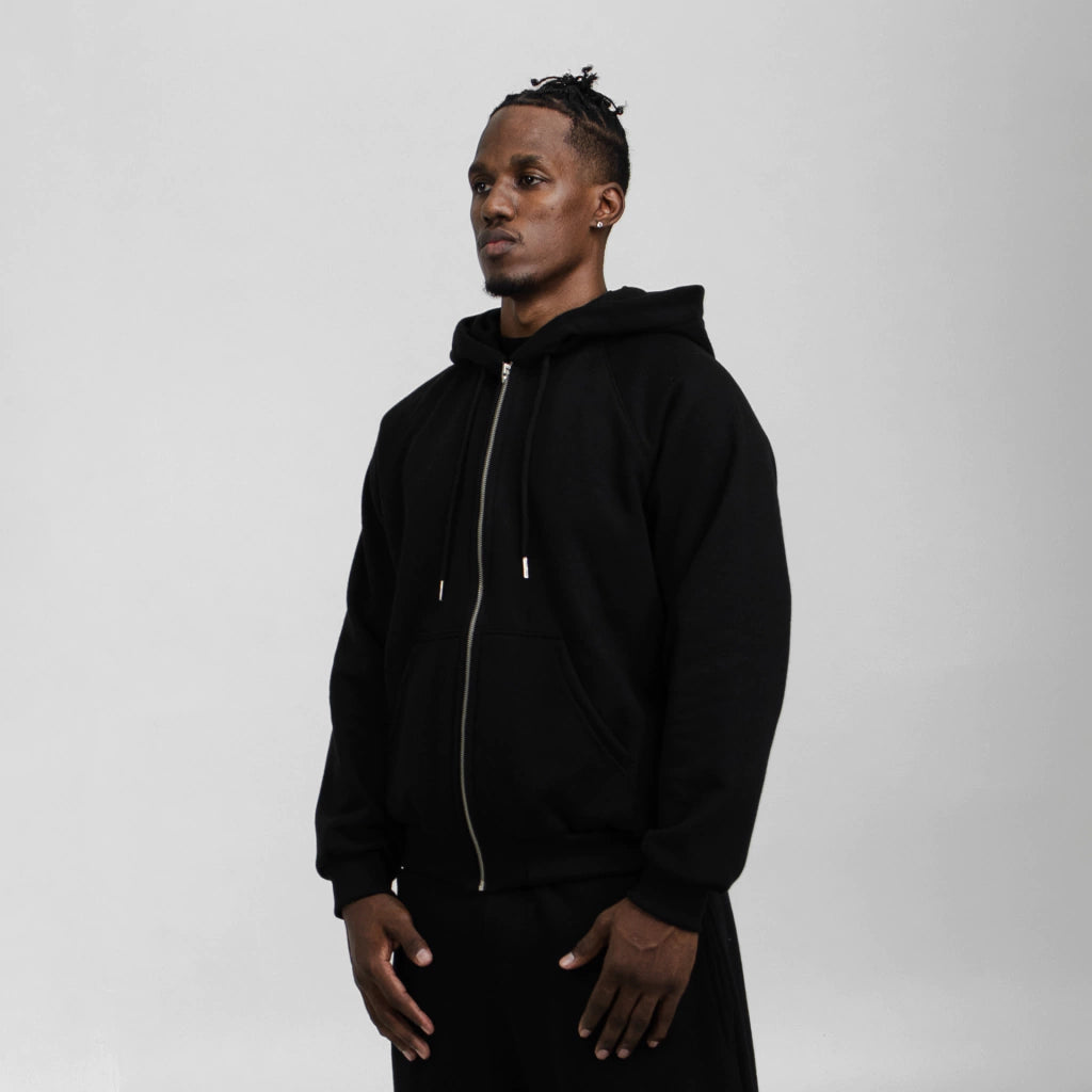 Essential Black Zip Hoodie - QUIET