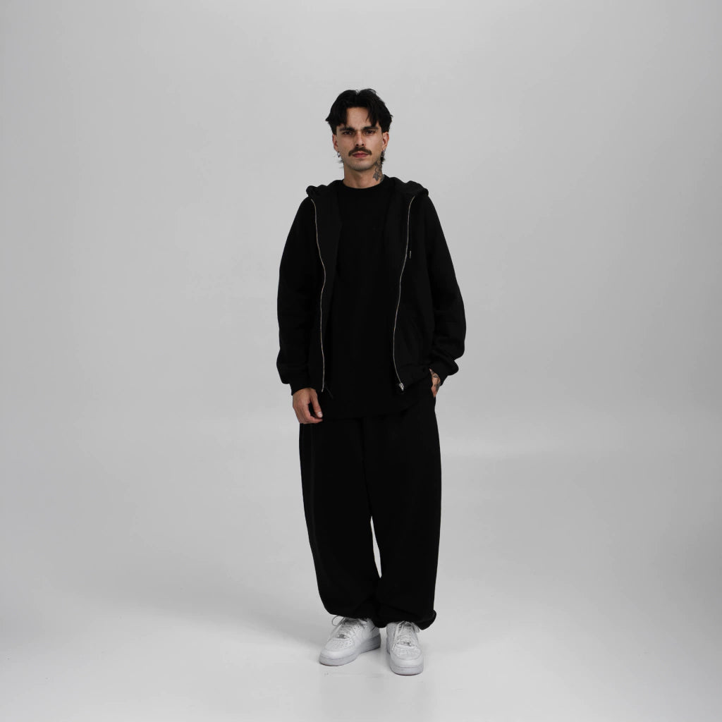 Essential Black Zip Hoodie - QUIET