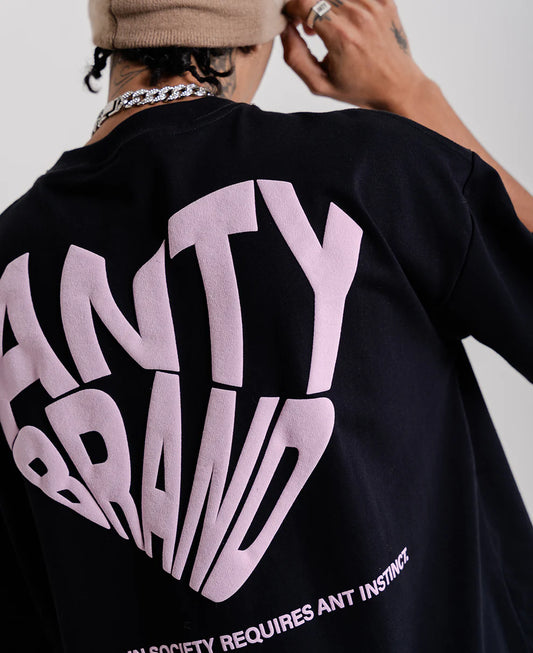 Camiseta Anty Heart Puff Black Pink  - Anty Brand