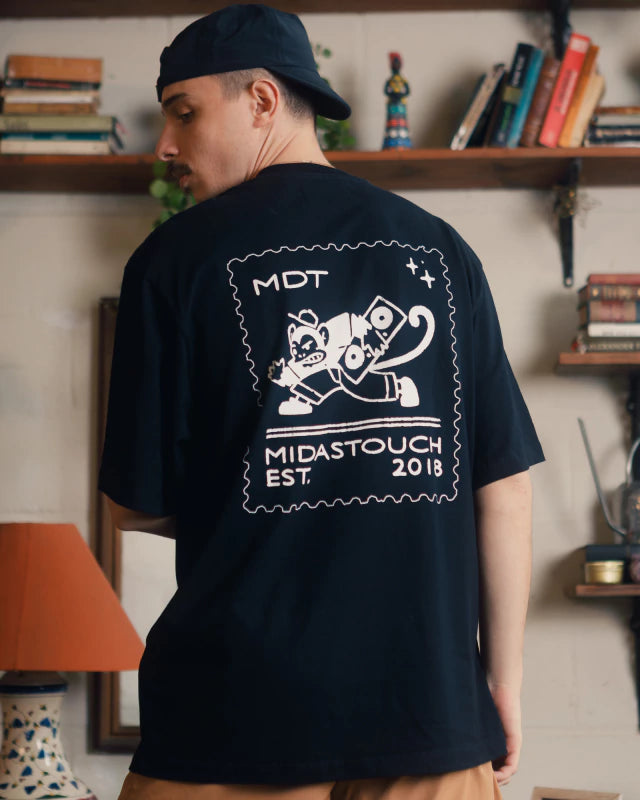 Postal T-shirt Black - MIDAS TOUCH