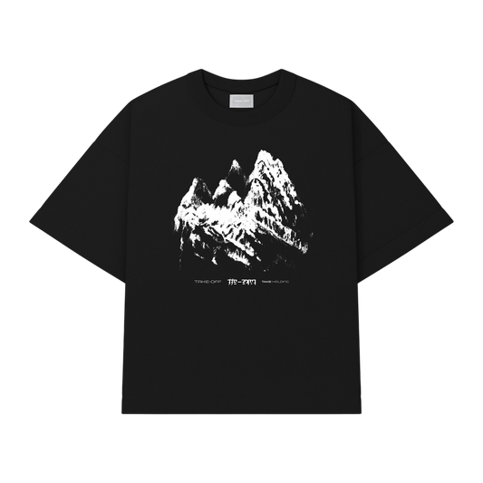 Mountain Black Boxy Tee - TAKE-OFF