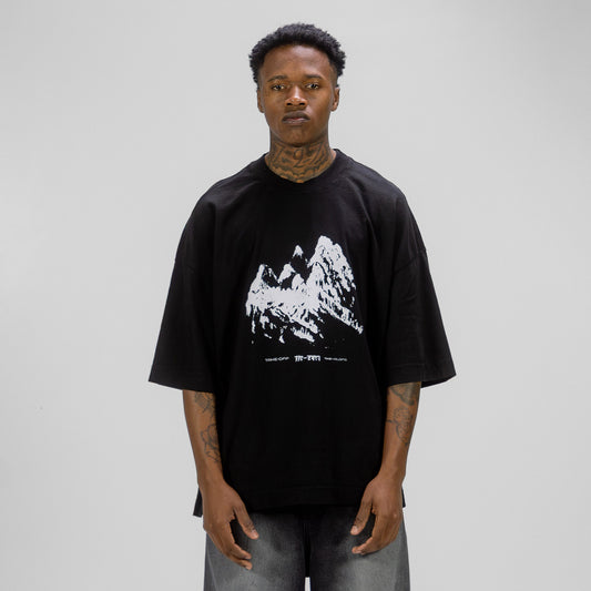 Mountain Black Boxy Tee - TAKE-OFF