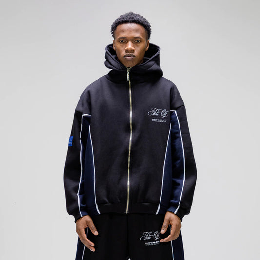 Layer Black Zip Hoodie - TAKE-OFF